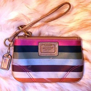 Used Coach wristlet, multicolored